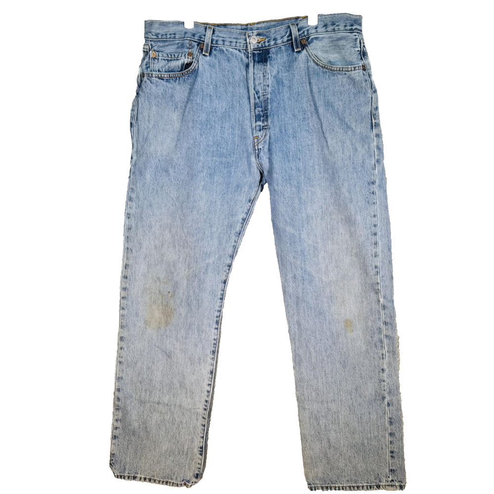 Vintage Levi's 501 Men's Jeans 40x31 Light Wash Blue Denim Button Fly